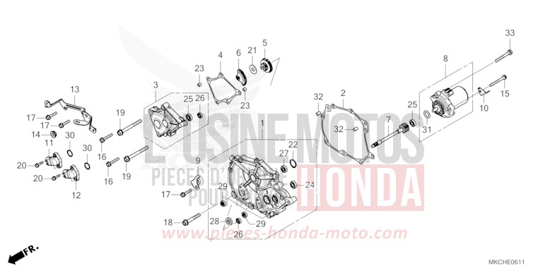 COUVERCLE DE CHANGEMENT (DCT) de Gold Wing CANDY ARDENT RED (R367B) de 2021